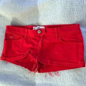 Red Hollister Denim Shorts